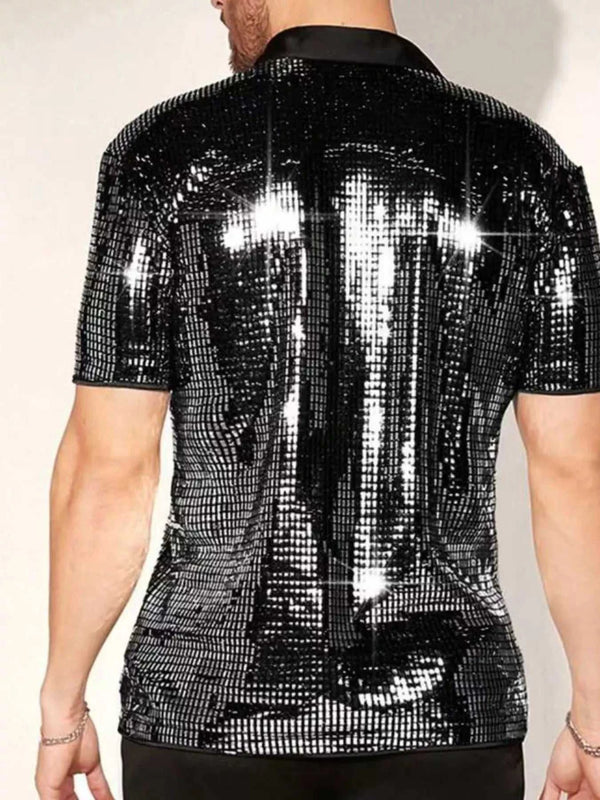 Men's Sequin Button Up Shirt 100400175153420 36 Affordable Fashion Under $100 Jerry's Apparel 