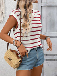 Striped Knit Round Neck Sweater Vest 100100982200698 31 Affordable Fashion Under $100 Jerry's Apparel 
