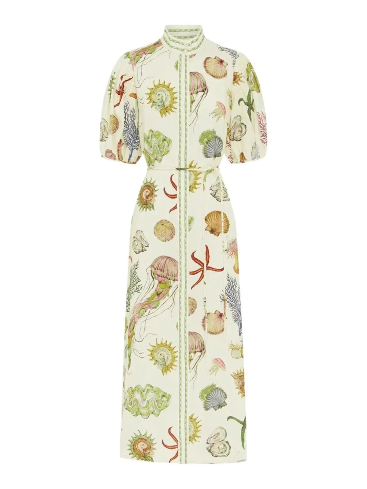 Printed Short Sleeve Shirt Dress