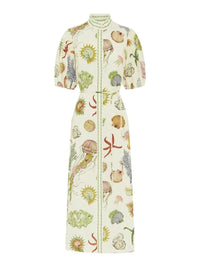 Printed Short Sleeve Shirt Dress