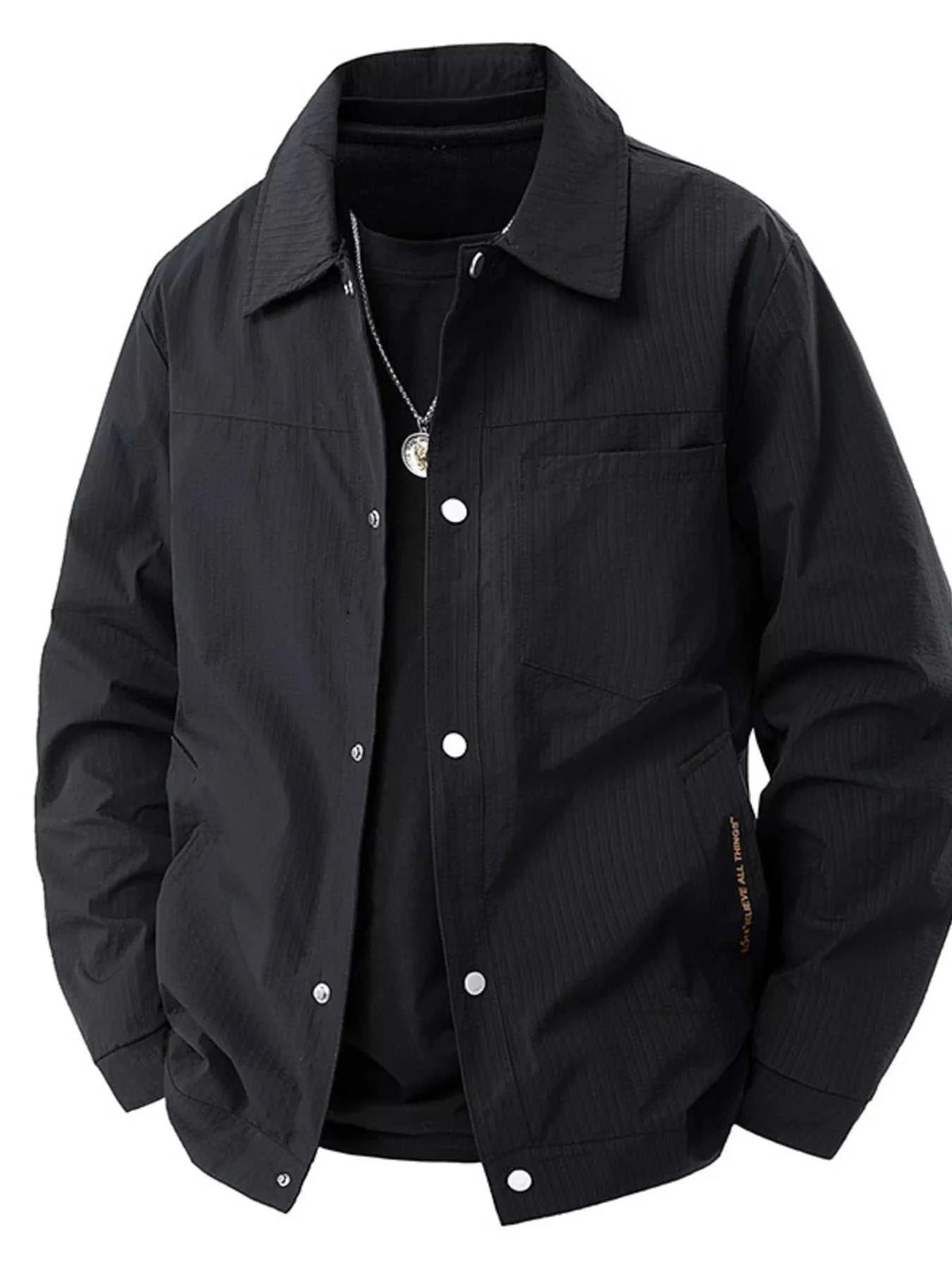 Men's Plus Size Lightweight Snap-Down Jacket 100400025740346 79 Affordable Fashion Under $100 Jerry's Apparel 