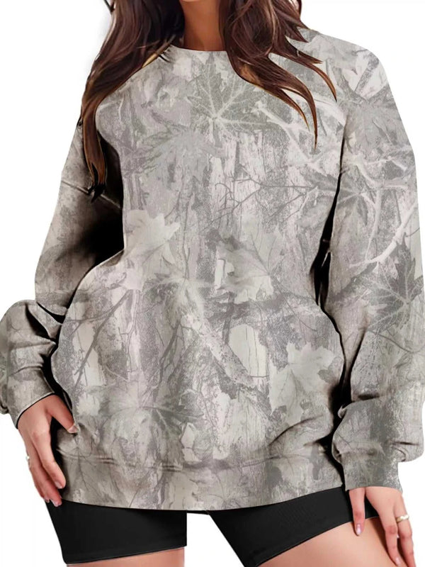 Oversized Printed Crew Neck Sweatshirt 101001236217854 40 Affordable Fashion Under $100 Jerry's Apparel 