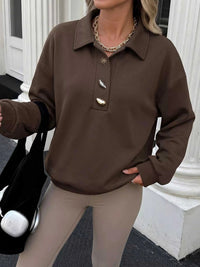 Polo Collar Dropped Shoulder Sweatshirt 101001441301221 39 Affordable Fashion Under $100 Jerry's Apparel 