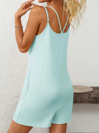 Mandy Scoop Neck Spaghetti Strap Romper with Pockets 100100090511403 24 Affordable Fashion Under $100 Jerry's Apparel 
