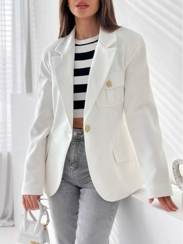 Lapel Collar One Button Blazer 100100419789798 42 Affordable Fashion Under $100 Jerry's Apparel 