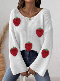 Strawberry Applique Oversized Sweater 101002944514652 38 Affordable Fashion Under $100 Jerry's Apparel 