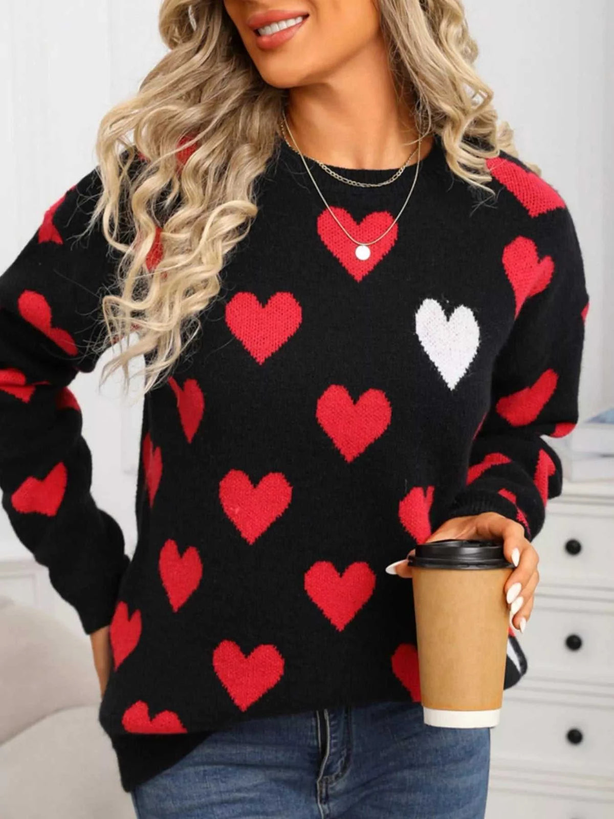 Valentine's Day Heart Crew Neck Sweater 100100681376039 48 Affordable Fashion Under $100 Jerry's Apparel 