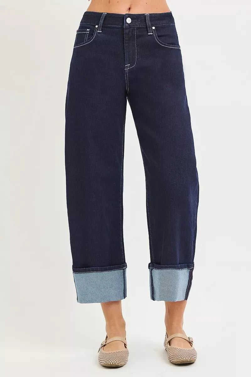 RISEN Slouchy Crop Barrel Cuffed Hem Jeans 100100776121968 62 Affordable Fashion Under $100 Jerry's Apparel 