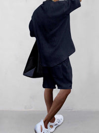 Men's Full Size Casual Knit V-Neck Short Sleeve Top and Shorts Set Plus Size 100400200384867 38 Men's Sets Jerry's Apparel 