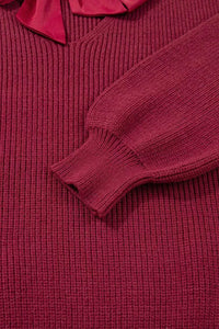 Ribbed Knit Ribbon Knot Backless Drop Shoulder Sweater 100100241929655 56 Affordable Fashion Under $100 Jerry's Apparel 