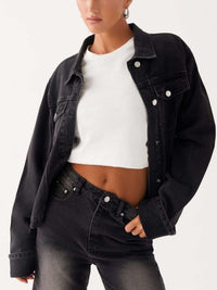 Button Down Cropped Oversized Denim Jacket 100100003789645 47 Affordable Fashion Under $100 Jerry's Apparel 