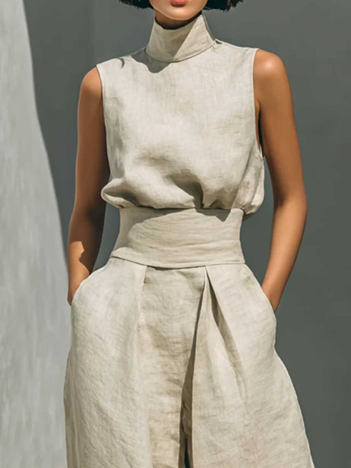 Turtleneck Sleeveless Top and Pants Set 100100955661015 62 Affordable Fashion Under $100 Jerry's Apparel 