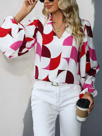 Perfee Frill Notched Long Sleeve Blouse 100100379121107 27 Affordable Fashion Under $100 Jerry's Apparel 