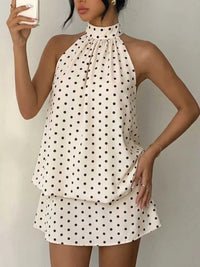 Polka Dot Halter Neck Mini Dress 100100230161229 32 Affordable Fashion Under $100 Jerry's Apparel 