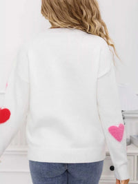 Valentine's Day Heart Pattern Knit Sweater 100100558392039 50 Gifts for Her Jerry's Apparel 