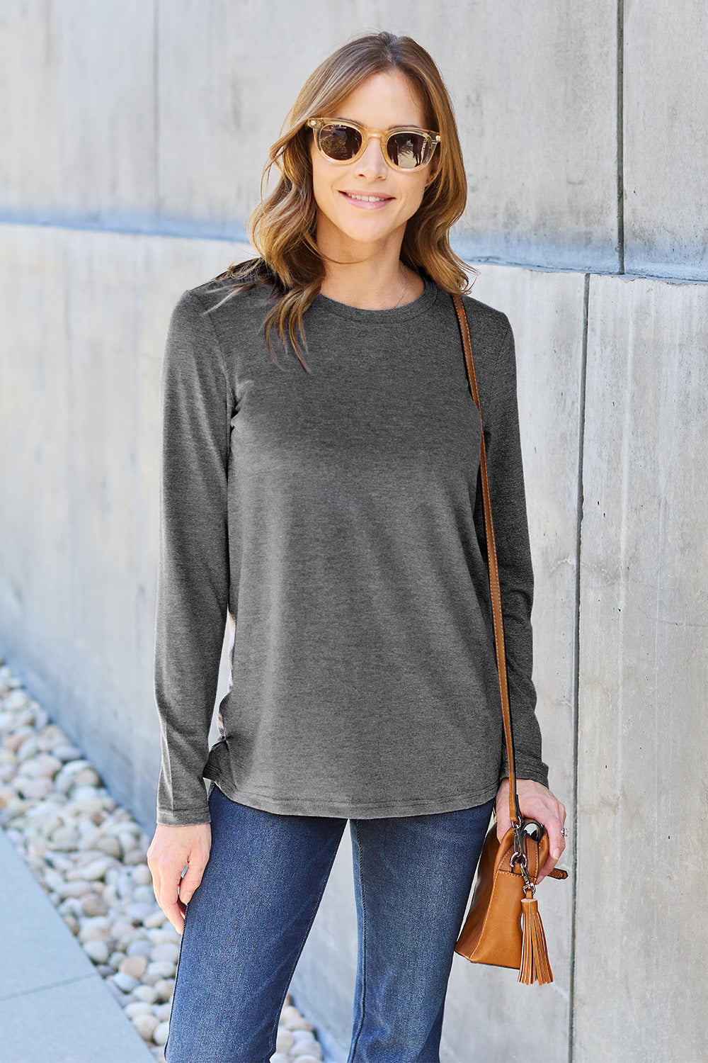 Full Size Round Neck Long Sleeve Top