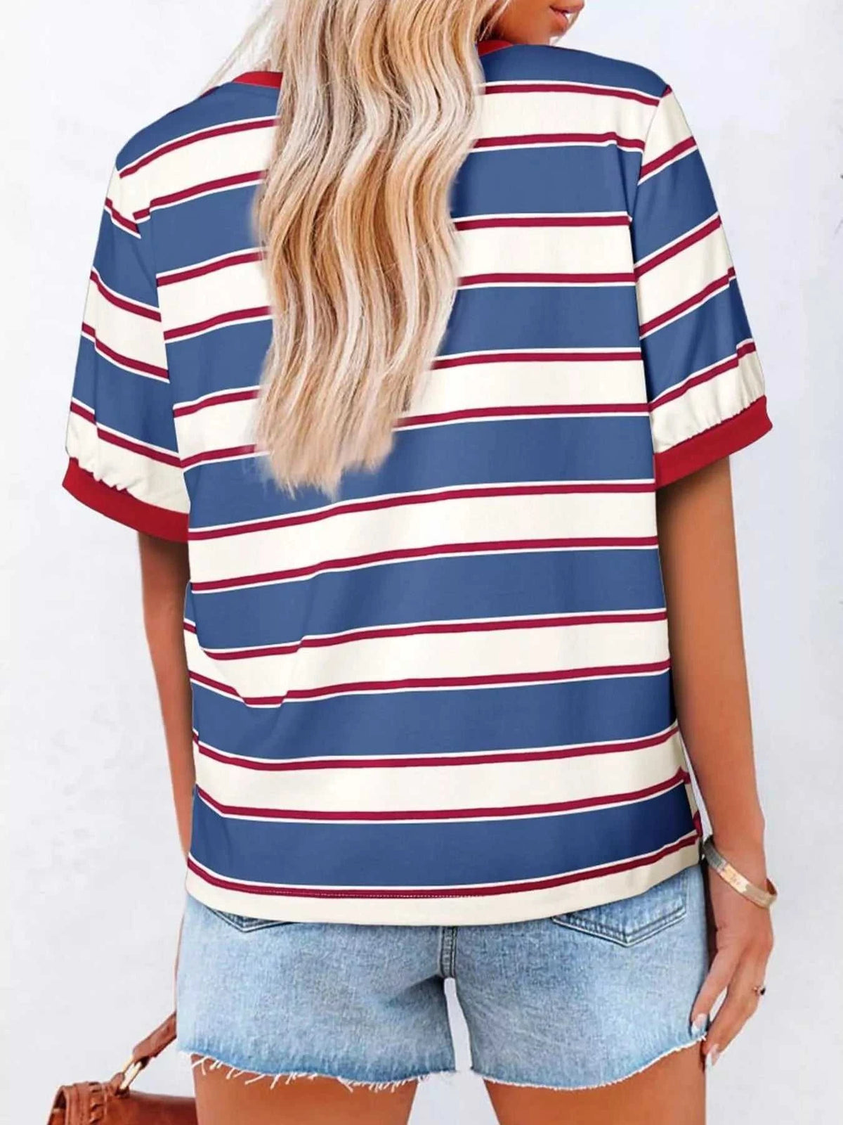 Striped Crew Neck T-Shirt 100100248569322 33 Affordable Fashion Under $100 Jerry's Apparel 