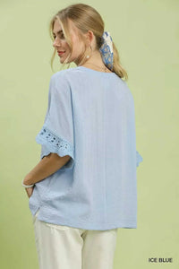 Umgee Crochet Trim Flutter Sleeve Top 100100967751325 49 Affordable Fashion Under $100 Jerry's Apparel 