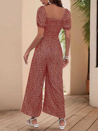 Printed Square Neck Puff Sleeve Jumpsuit 100100346581755 31 Affordable Fashion Under $100 Jerry's Apparel 