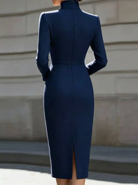 Full Size Stand-Collar Long-Sleeve Midi Dress Plus Size 101001432460062 48 Affordable Fashion Under $100 Jerry's Apparel 
