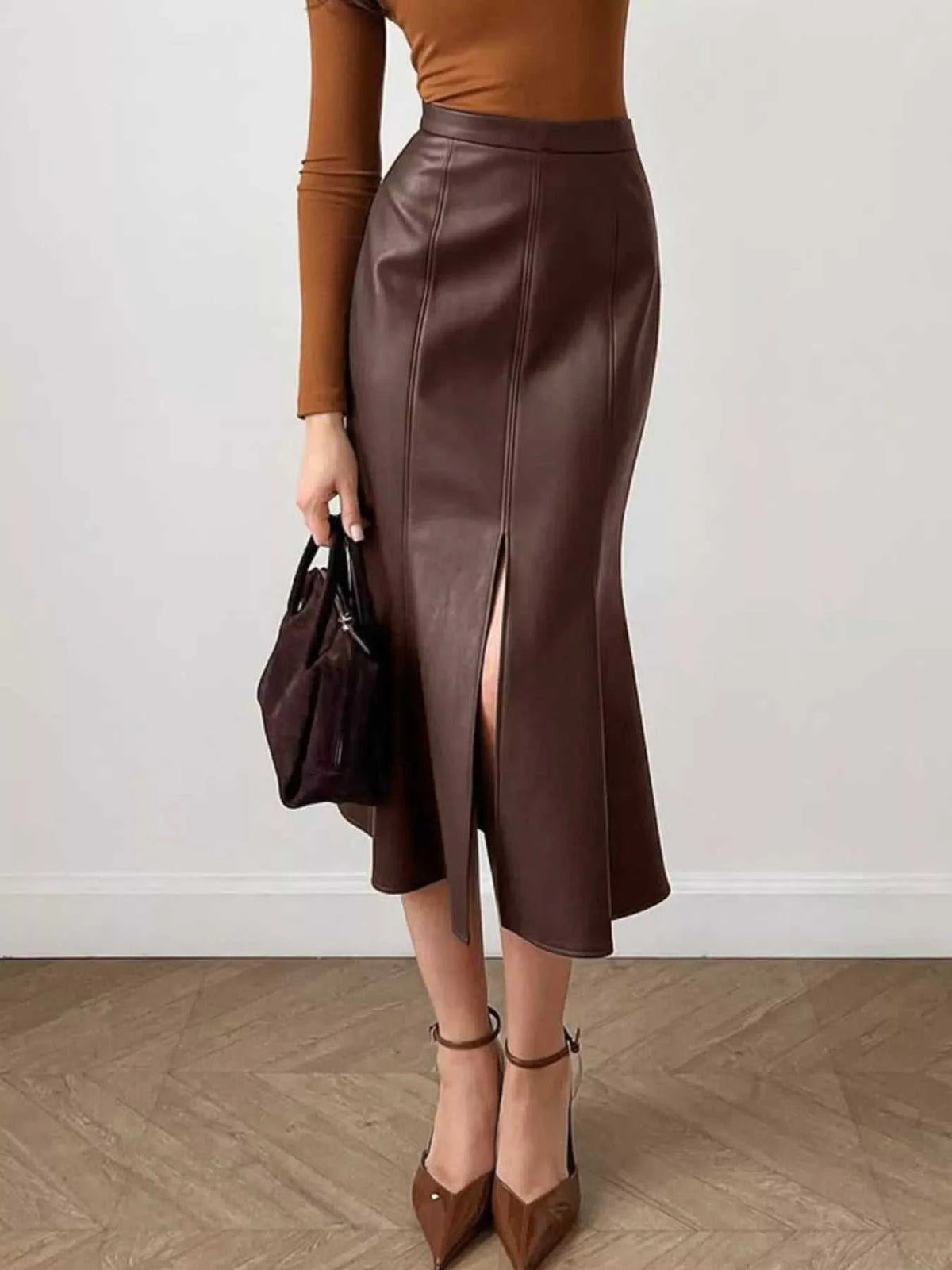 Slit Mermaid Midi Skirt 100100884632830 49 Affordable Fashion Under $100 Jerry's Apparel 