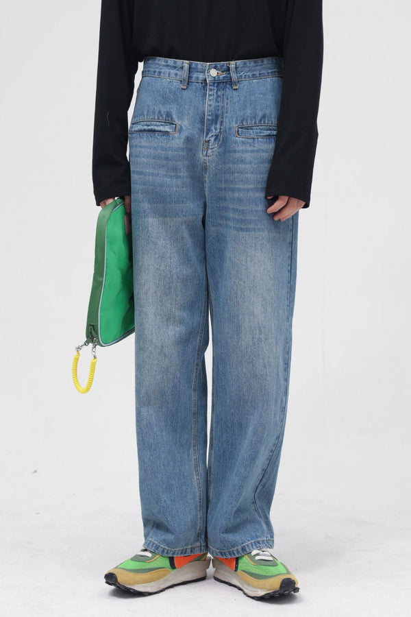 Front Pockets Baggy Jeans