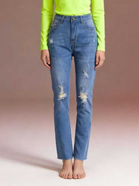 High-Waisted Distressed Jeans 100100550939009 40 Affordable Fashion Under $100 Jerry's Apparel 