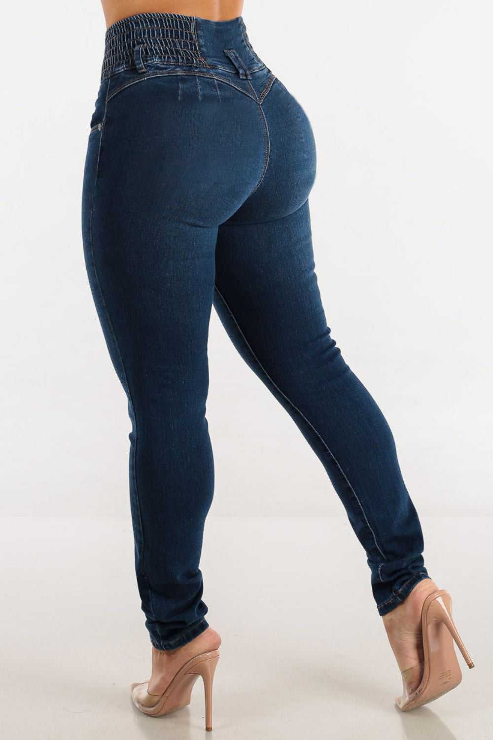 High Waist Buttoned Skinny Hip Lifting Jeans 100100886021617 38 Affordable Fashion Under $100 Jerry's Apparel 