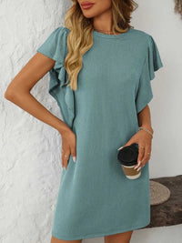 Mandy Ruffled Round Neck Short Sleeve Dress 100100862091074 26 Affordable Fashion Under $100 Jerry's Apparel 