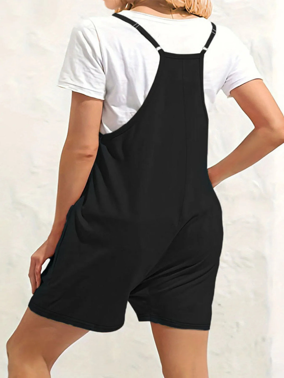 Full Size Scoop Neck Spaghetti Strap Overalls Plus Size