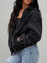 Vintage Washed Zip Up Hooded Denim Jacket 101003931573383 64 Affordable Fashion Under $100 Jerry's Apparel 