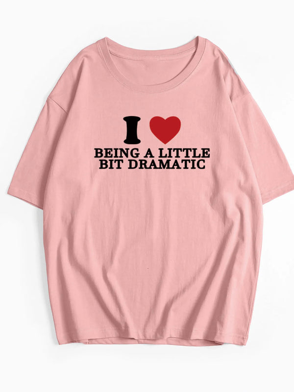 Plus Size Letter Graphic Round Neck Short Sleeve T-Shirt