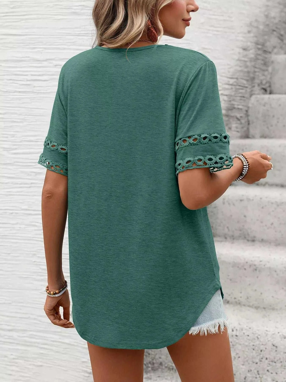 V-Neck Hollow-Out Sleeve T-Shirt 100100632201866 28 Affordable Fashion Under $100 Jerry's Apparel 