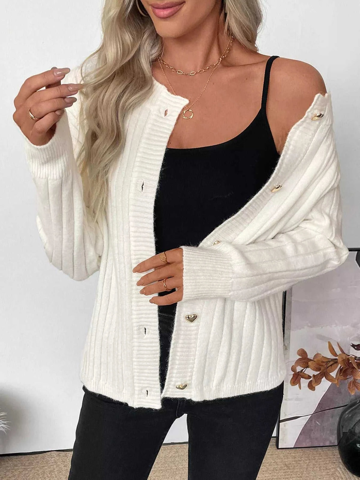 Ribbed Button Up Long Sleeve Cardigan 100100188529526 63 Affordable Fashion Under $100 Jerry's Apparel 