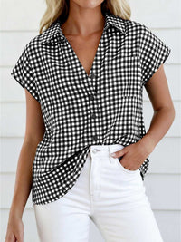 Gingham Print Button-Down Shirt 100100535526342 33 Affordable Fashion Under $100 Jerry's Apparel 