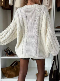 Cable Knit Round Neck Oversized Sweater 100100564539498 61 Affordable Fashion Under $100 Jerry's Apparel 
