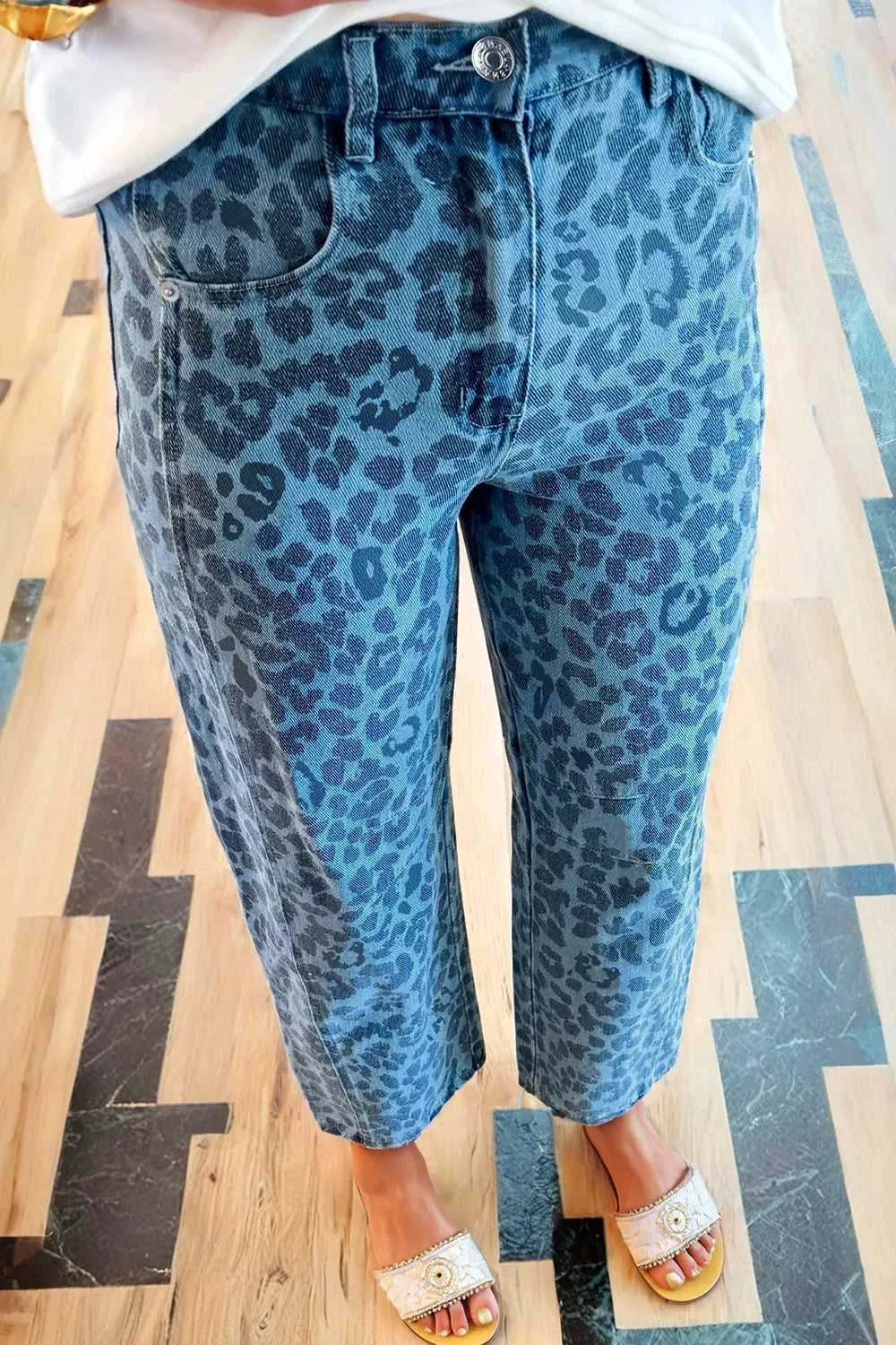 Leopard Print Barrel Leg Jeans 100100568374845 66 Affordable Fashion Under $100 Jerry's Apparel 