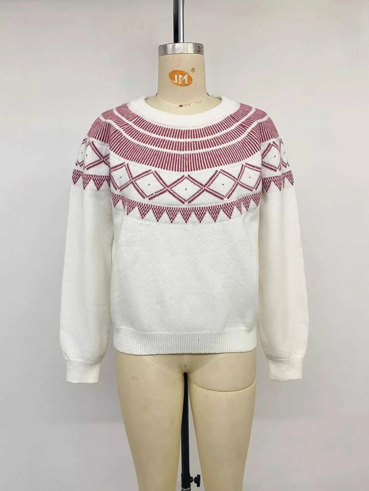 Geometric Crew Neck Knit Sweater 101002372250452 55 Affordable Fashion Under $100 Jerry's Apparel 