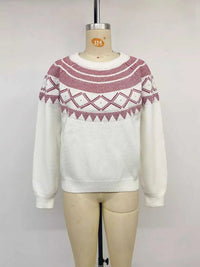 Geometric Crew Neck Knit Sweater 101002372250452 55 Affordable Fashion Under $100 Jerry's Apparel 