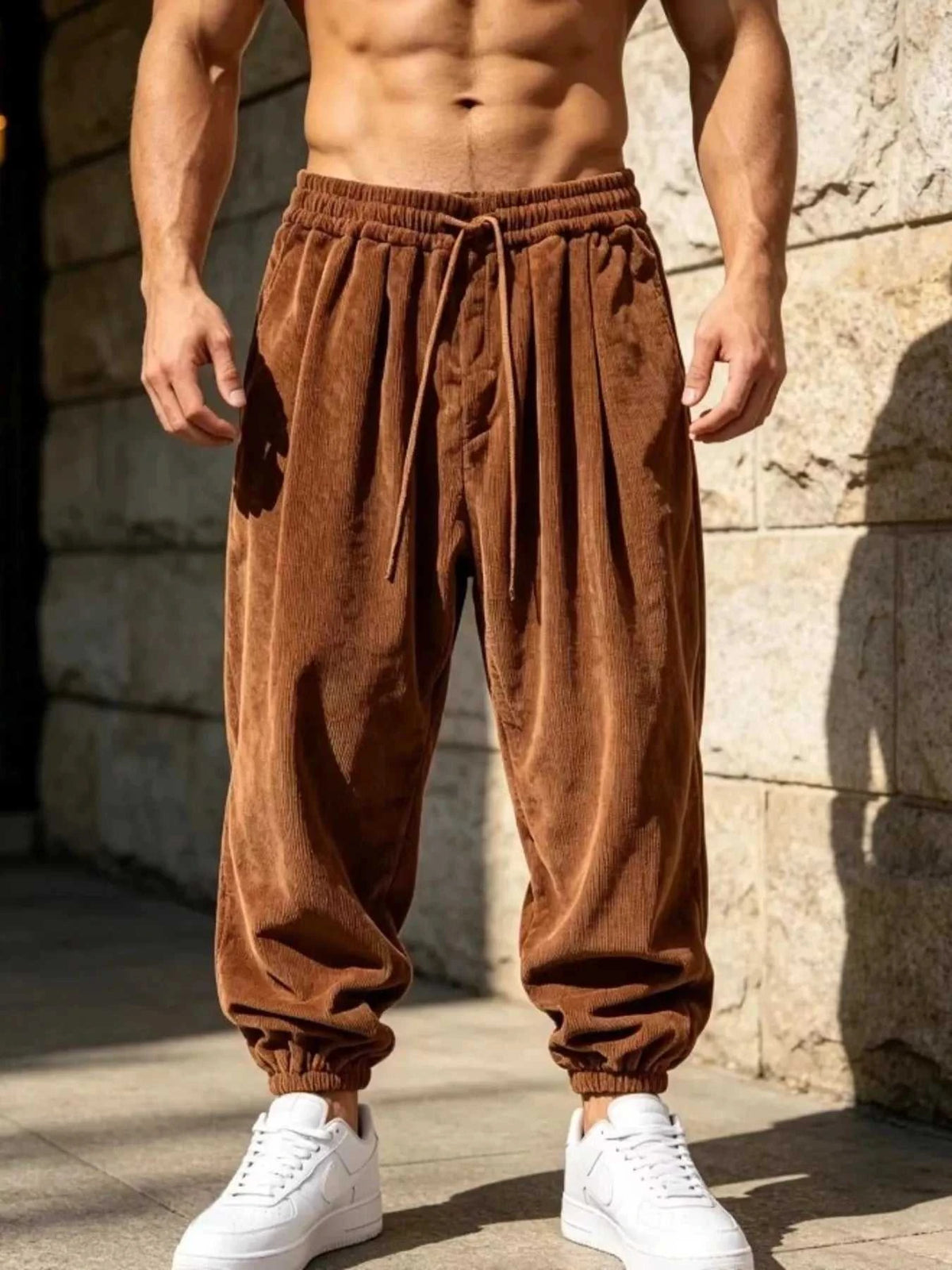 Men's Plus Size Corduroy Loose-Fit Joggers 104001740904586 56 Affordable Fashion Under $100 Jerry's Apparel 