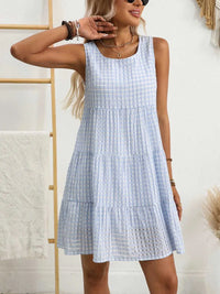 Plaid Round Neck Sleeveless Mini Dress 100100093541083 32 Affordable Fashion Under $100 Jerry's Apparel 
