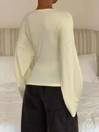 V-Neck Flare Sleeve T-Shirt 101001428330908 33 Affordable Fashion Under $100 Jerry's Apparel 