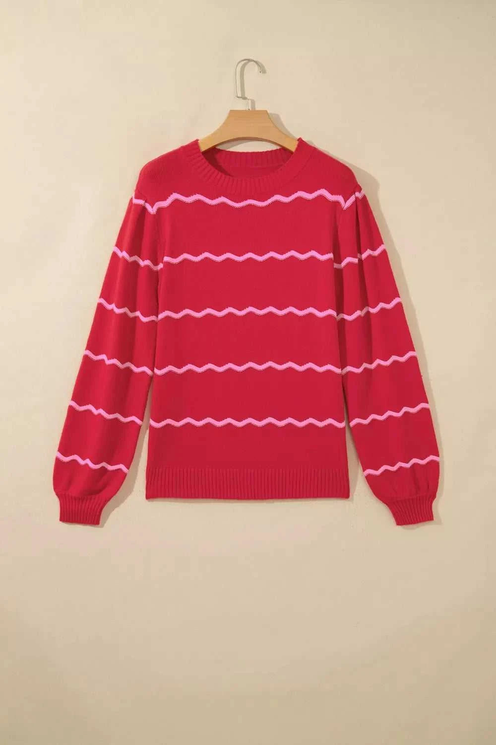 Striped Round Neck Long Sleeve Shift Pullover Sweater 101002917802925 47 Affordable Fashion Under $100 Jerry's Apparel 