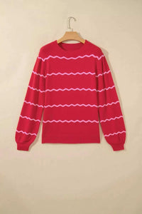 Striped Round Neck Long Sleeve Shift Pullover Sweater 101002917802925 47 Affordable Fashion Under $100 Jerry's Apparel 