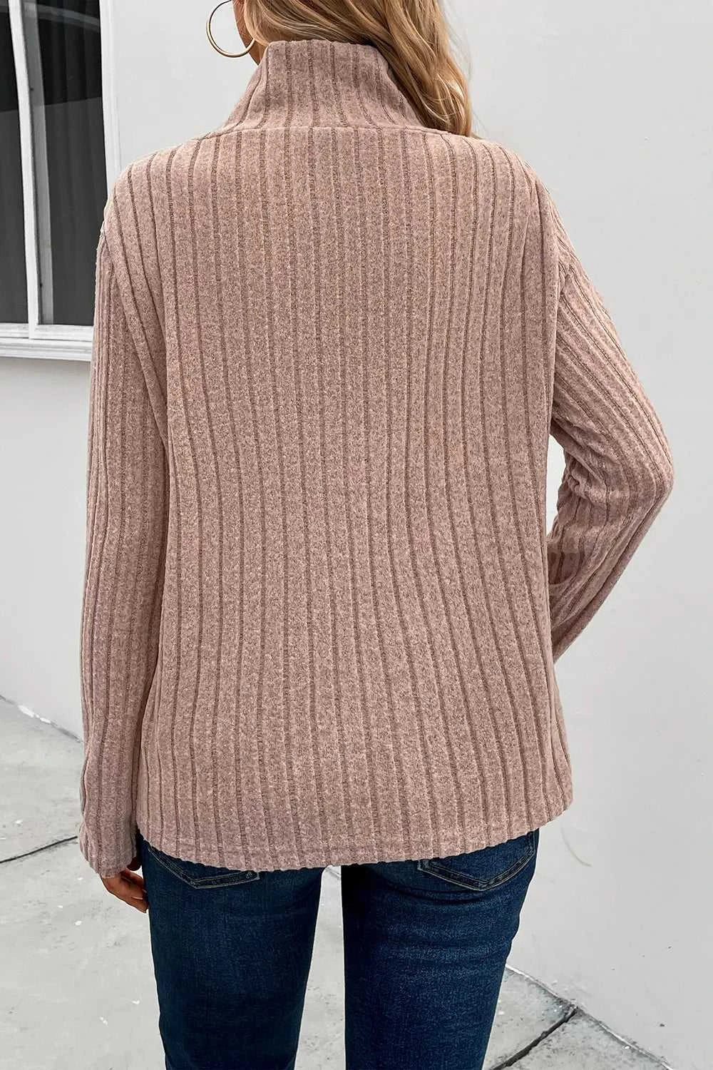 Perfee Ribbed Turtleneck Long Sleeve Sweater 100100056494347 27 Affordable Fashion Under $100 Jerry's Apparel 