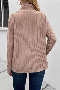 Perfee Ribbed Turtleneck Long Sleeve Sweater 100100056494347 27 Affordable Fashion Under $100 Jerry's Apparel 