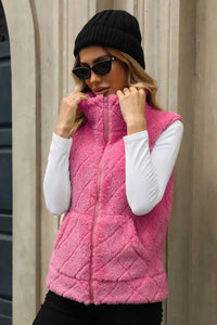 Fuzzy Plaid Texture Zip Up Vest Coat 100100915540550 35 Affordable Fashion Under $100 Jerry's Apparel 