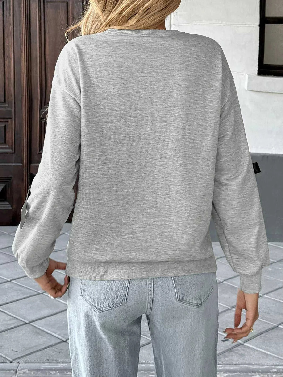 Bow Detail Round Neck Sweatshirt 100100498447655 33 Affordable Fashion Under $100 Jerry's Apparel 