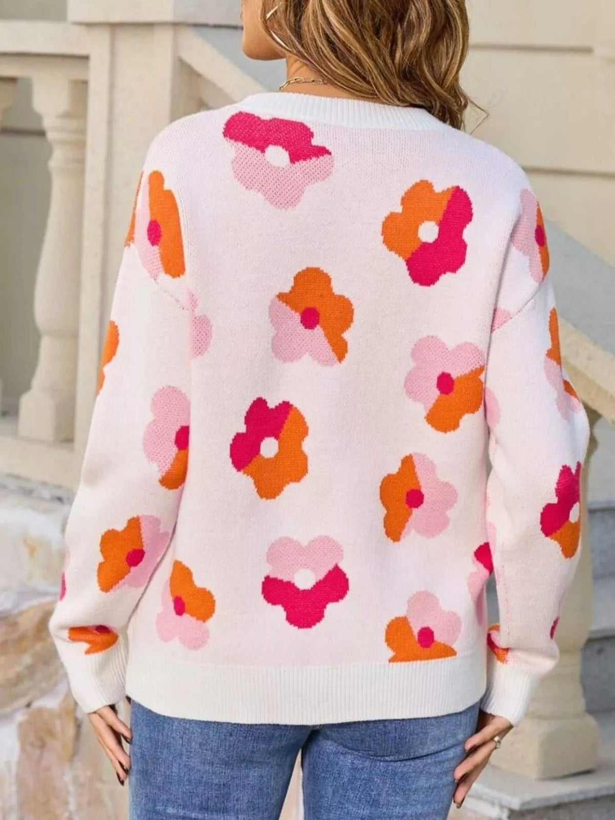 Floral Crew Neck Long Sleeve Sweater 100100152678985 50 Affordable Fashion Under $100 Jerry's Apparel 