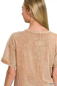 Zenana Halo Snow Washed Exposed Seam Top & Shorts Set 100100336301961 45 Affordable Fashion Under $100 Jerry's Apparel 